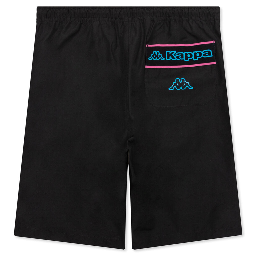 Logo Tape Colm Shorts - Black/Blue Turkis