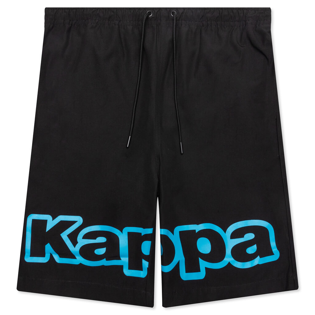 Logo Tape Colm Shorts - Black/Blue Turkis