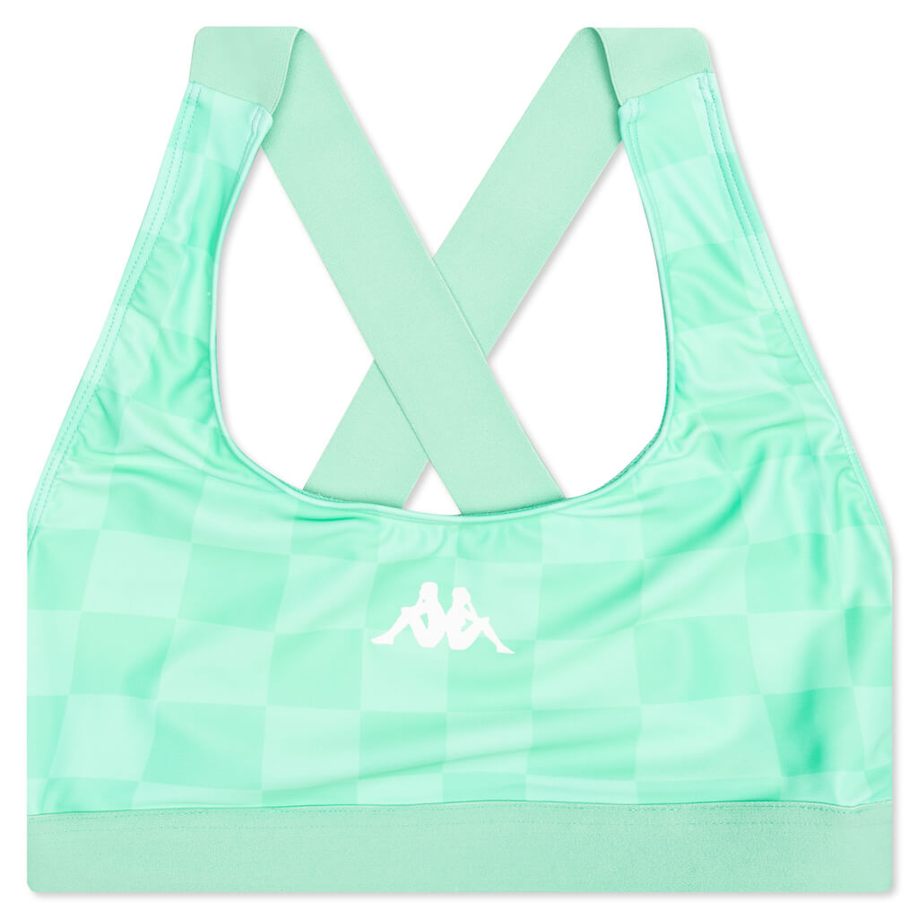 Women's Authentic Pop Ezay Swim Bra Top - Green Spring/White