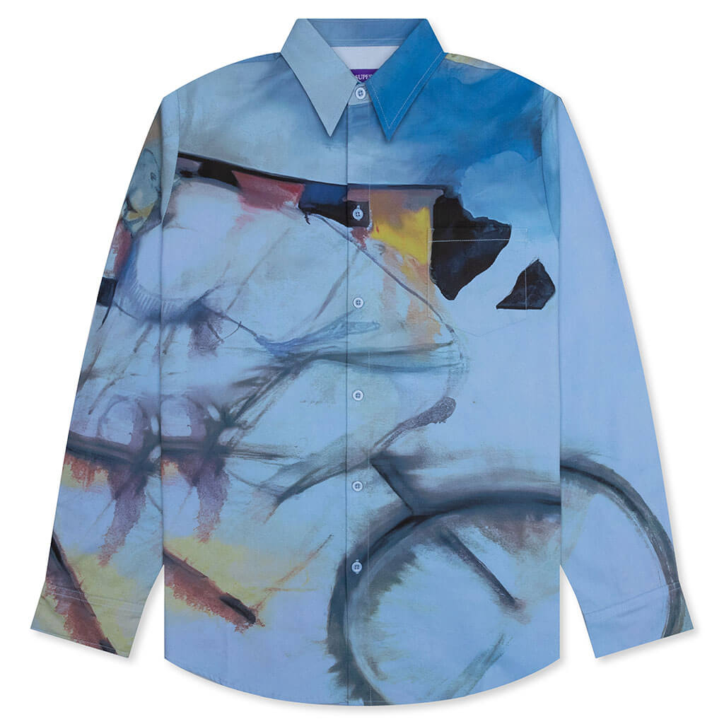 Final Lap Button Up - Blue