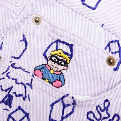 Doodle Drawing Pants - White