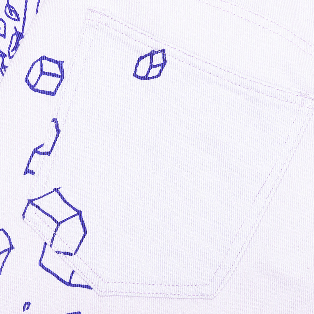 Doodle Drawing Pants - White