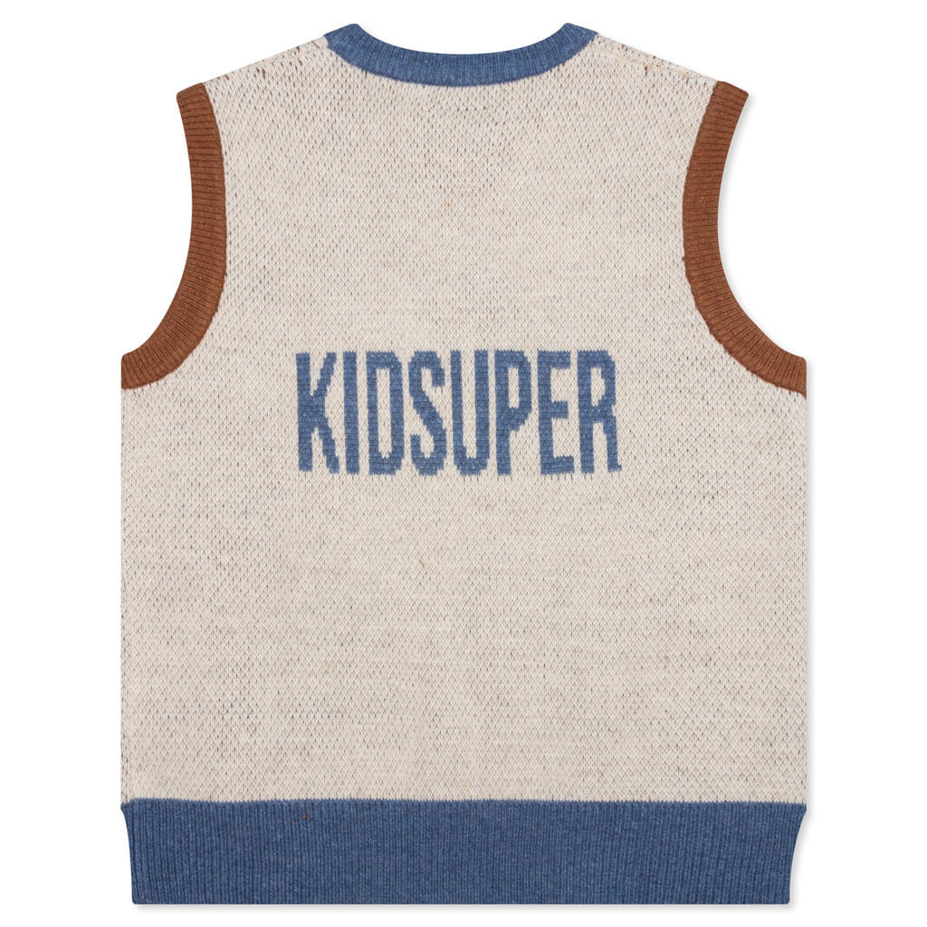 Face Knit Sweater Vest - Grey