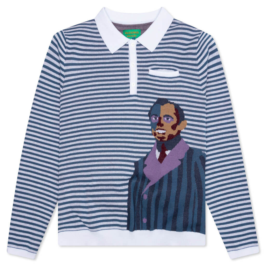 Sir Striped Knit Rugby - Blue