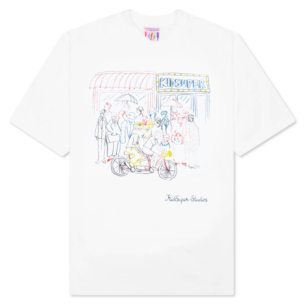 Tandem Bike Tee - White