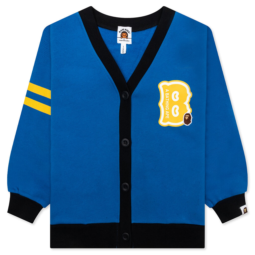 Kid's B Motif Relaxed Fit Sweat Cardigan - Blue