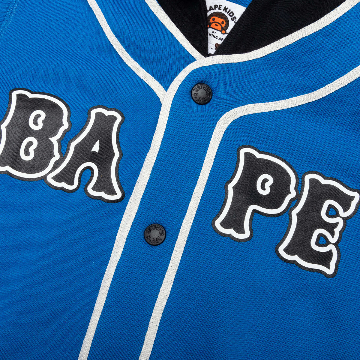 Kid's Bape Logo Layered Baseball Sweatshirt - Blue