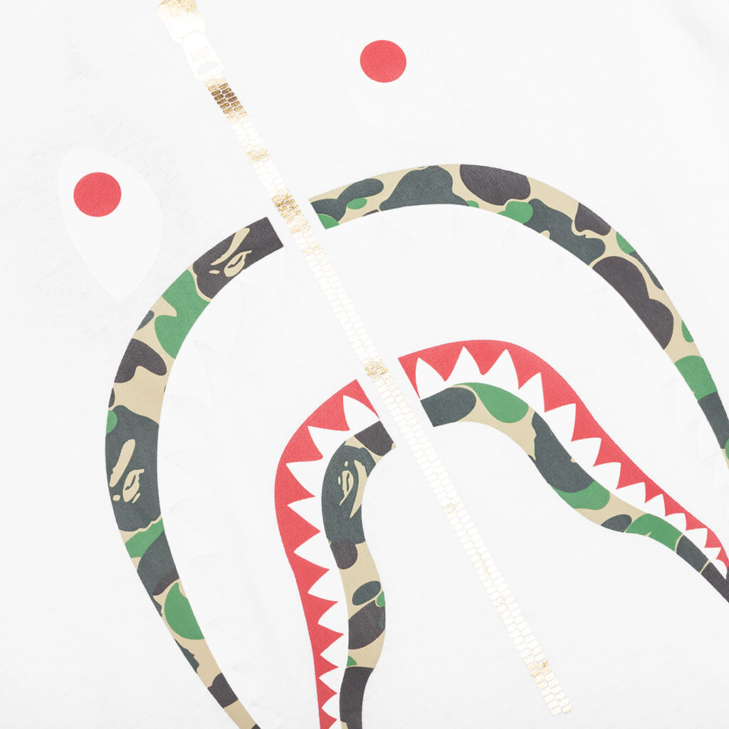 Kid's ABC Camo Shark L/S Tee - White/Green