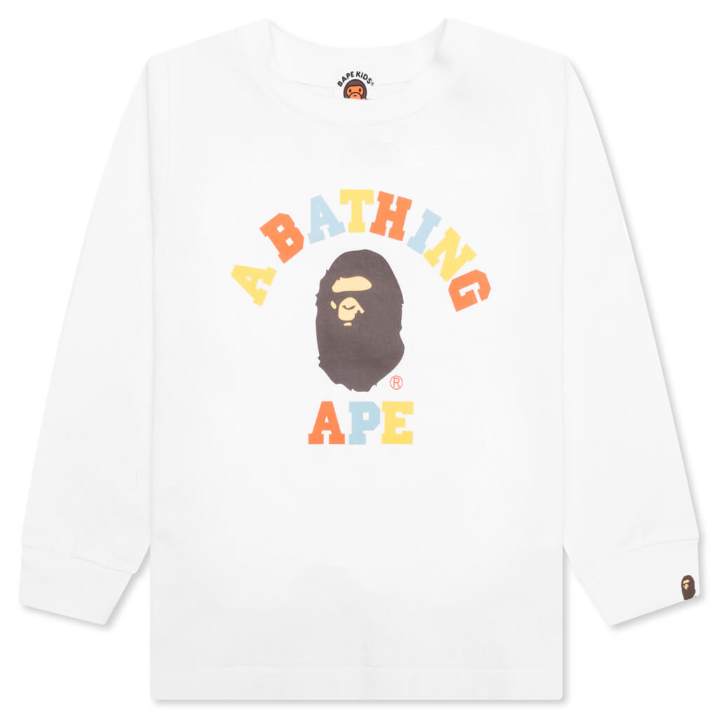 Kid's Colors College L/S Tee - White