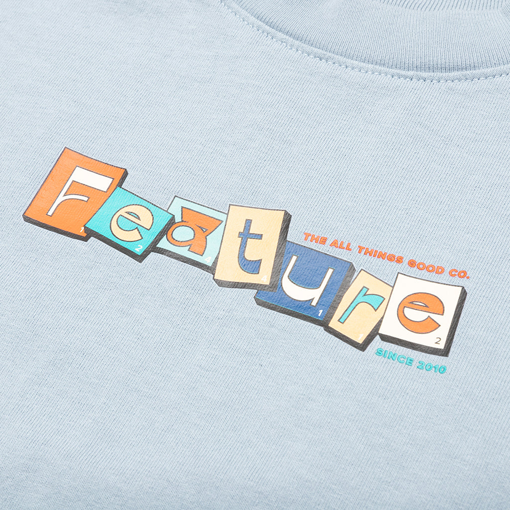 Kids Scrabble Tee - Clear Blue