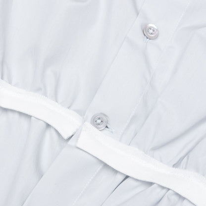 Loose Fit Button Shirt with White Accents - Light Blue