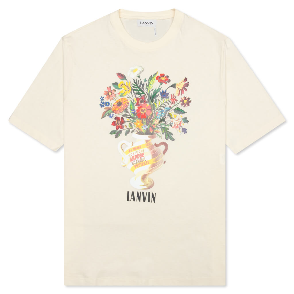 Flower Scratch & Smell Regular T-Shirt - Cream