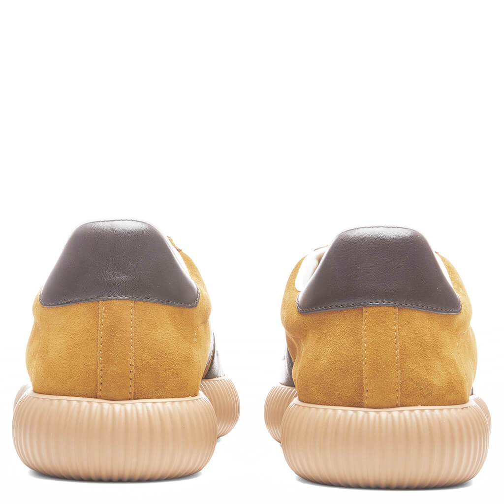Glen Leather & Suede Low Top Sneaker  - Mustard