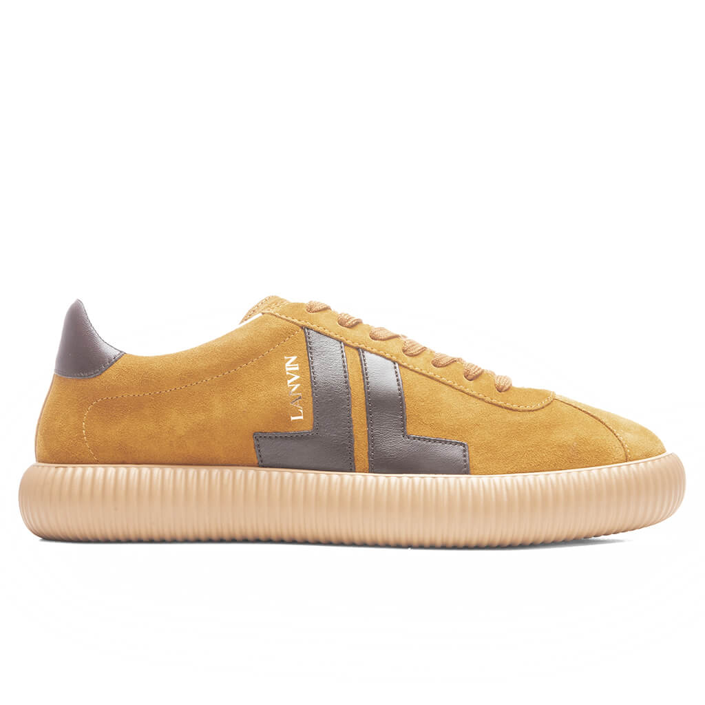 Glen Leather & Suede Low Top Sneaker  - Mustard