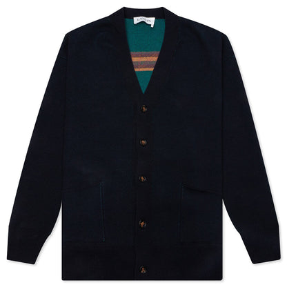 Jacquard Cardigan - Midnight Blue