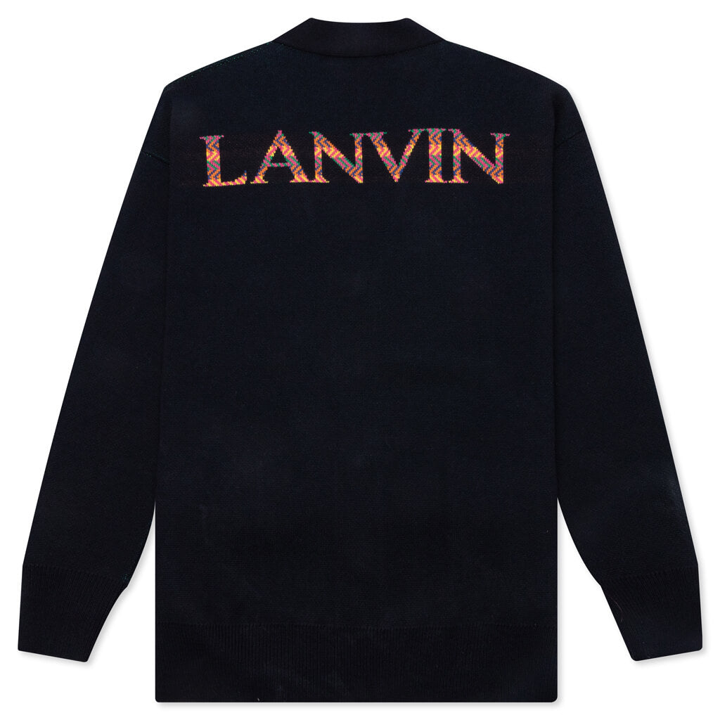 Jacquard Cardigan - Midnight Blue