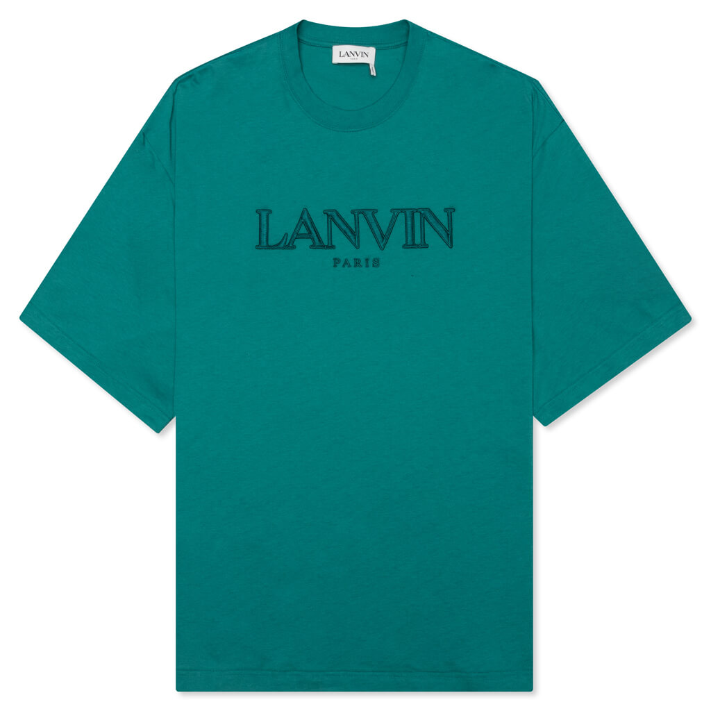 Paris Embroidered Oversize T-Shirt - Teal Blue