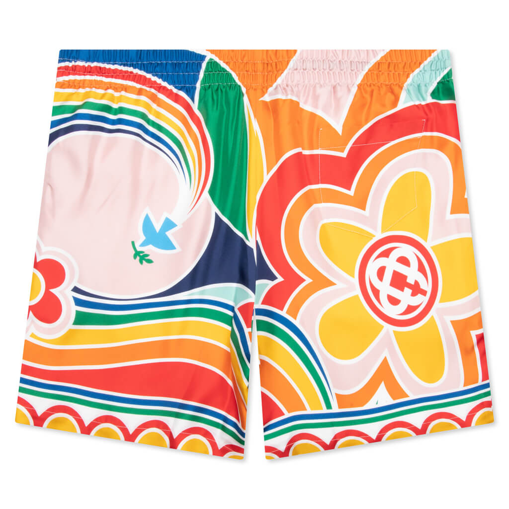 Le Pouvoir Des Fleuries Silk Twill Shorts - Multi