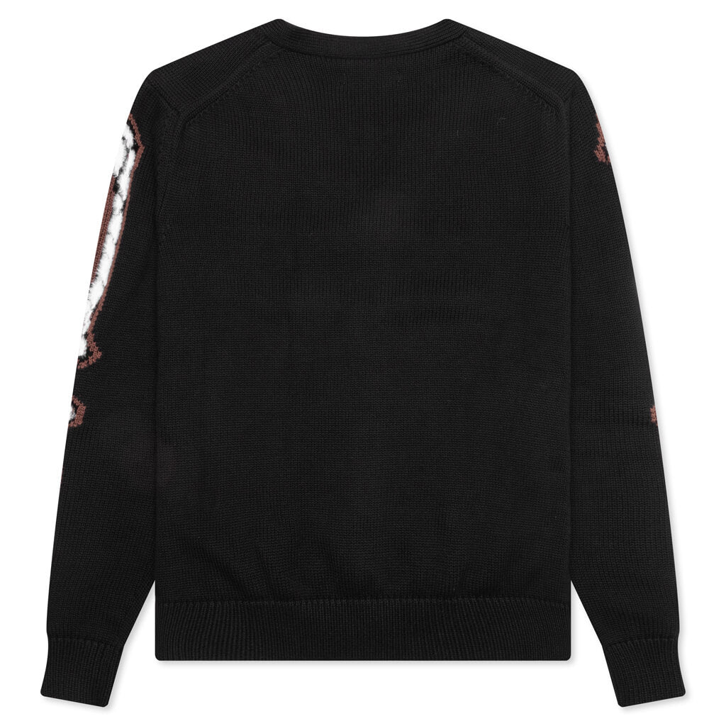 Leopard Bones Cardigan - Black