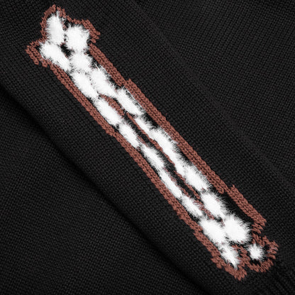 Leopard Bones Cardigan - Black