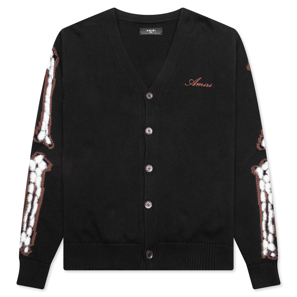 Leopard Bones Cardigan - Black