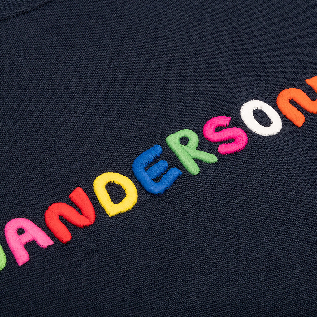Logo Embroidery Sweatshirt - Navy