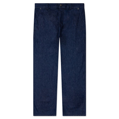 Logo Grid Turn Up Workwear Jeans - Indigo