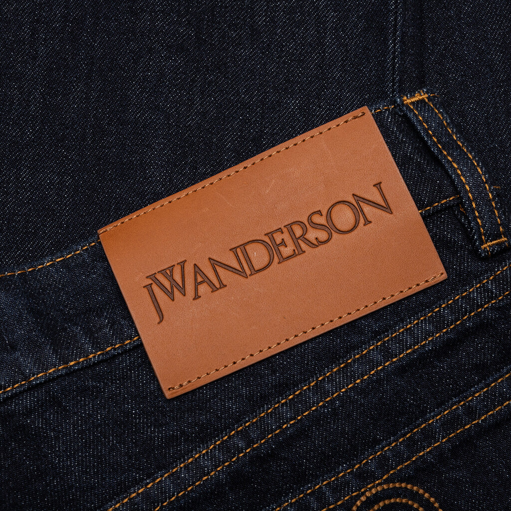 Logo Grid Turn up Workwear Jeans