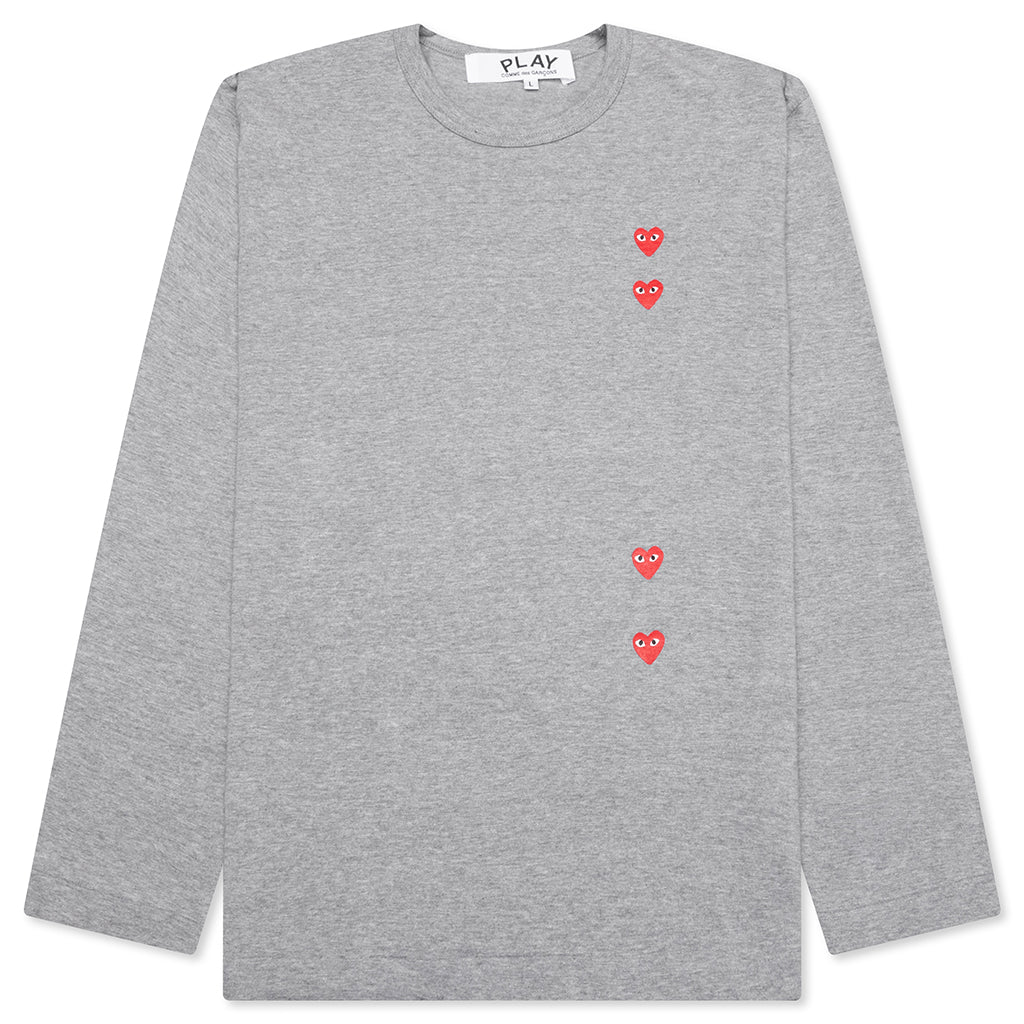 Logo Print Any Heart L/S T-Shirt - Grey