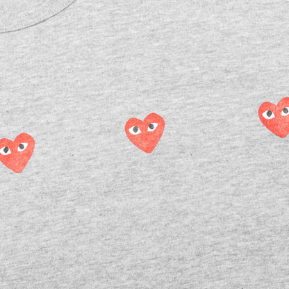 Multi Red Heart Logo Print T-Shirt - Grey