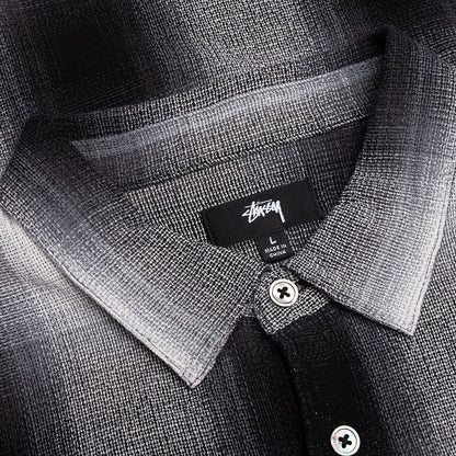 Loose Weave Plaid Shirt - Grey