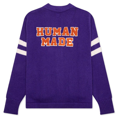 Low Gauge Knit Cardigan - Purple