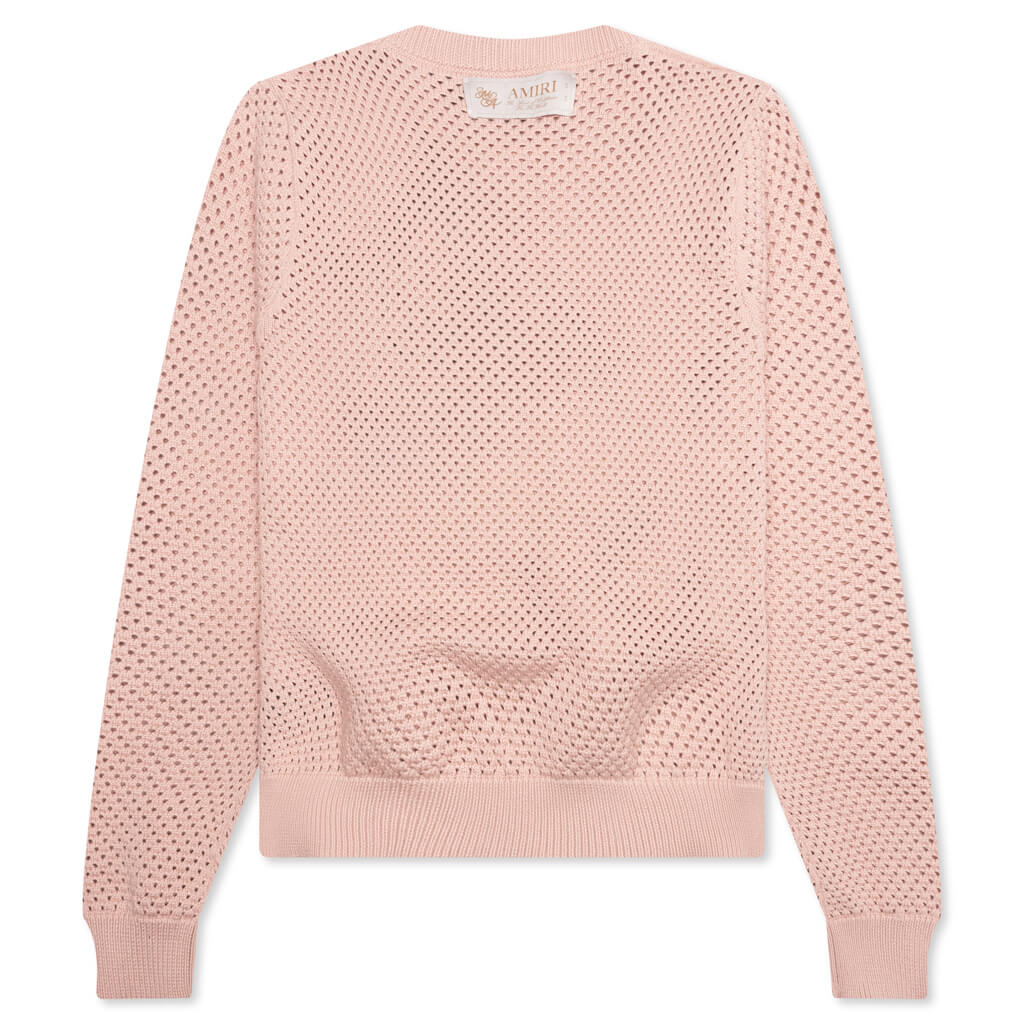 MA Swirl Crochet Crewneck - Blush