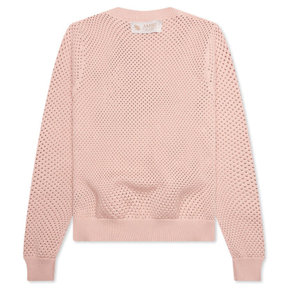 MA Swirl Crochet Crewneck - Blush