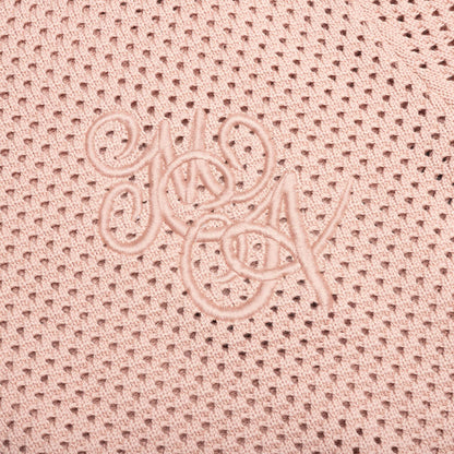 MA Swirl Crochet Crewneck - Blush
