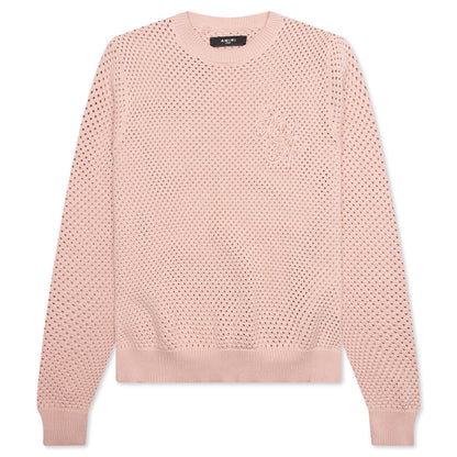 MA Swirl Crochet Crewneck - Blush