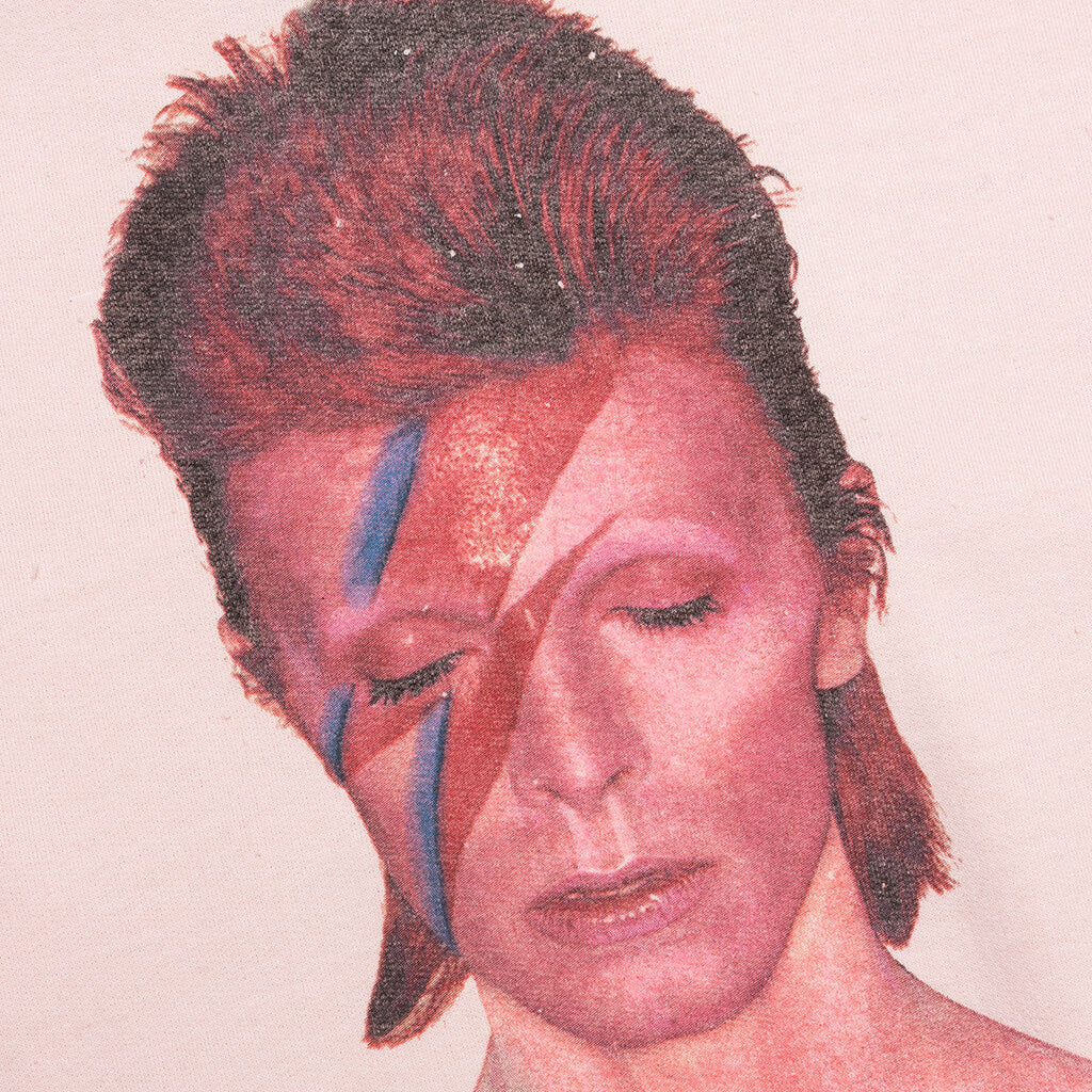 David Bowie Ziggy Crew Fleece - Pink Pigment
