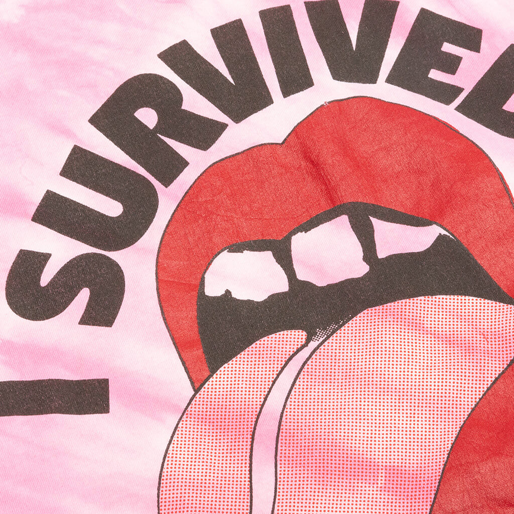 I Survived The Rolling Stones Crew Tee - Pink Tie Dye
