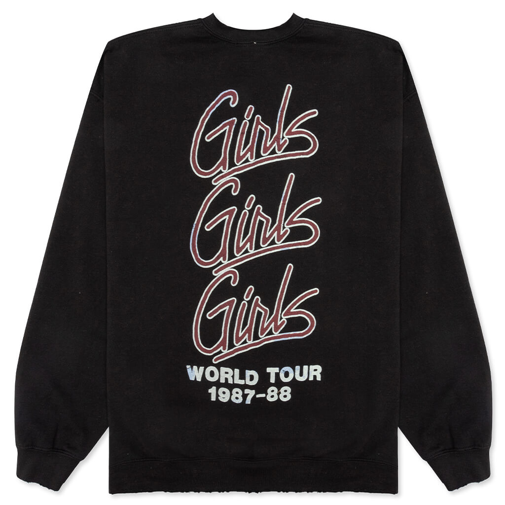 Motley Crue Girls Crew Fleece - Coal Pigment