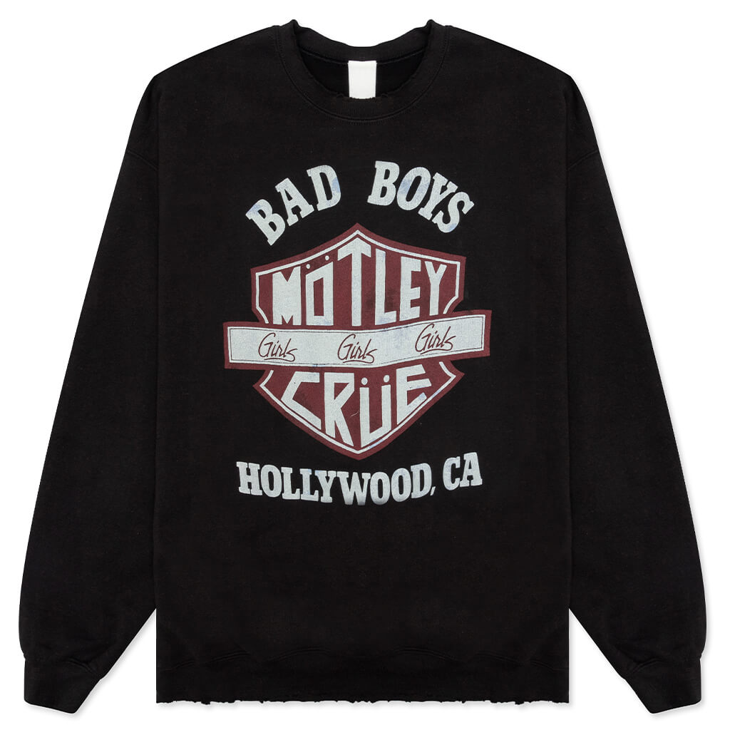 Motley Crue Girls Crew Fleece - Coal Pigment