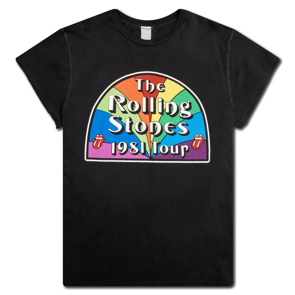 Rolling Stones 1981 Tour Colors Crew Tee - Coal Pigment