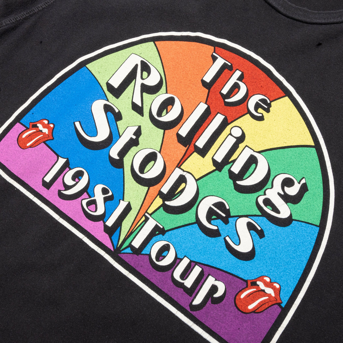 Rolling Stones 1981 Tour Colors Crew Tee - Coal Pigment