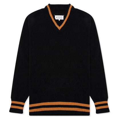 Stripped Pullover - Navy/Orange Stripes