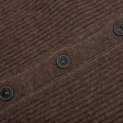 Button-Up Long-Sleeved Cardigan - Walnut