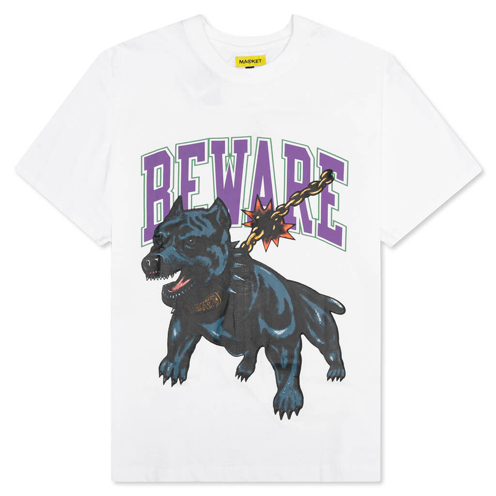 Beware of Dog Washed T-Shirt - White