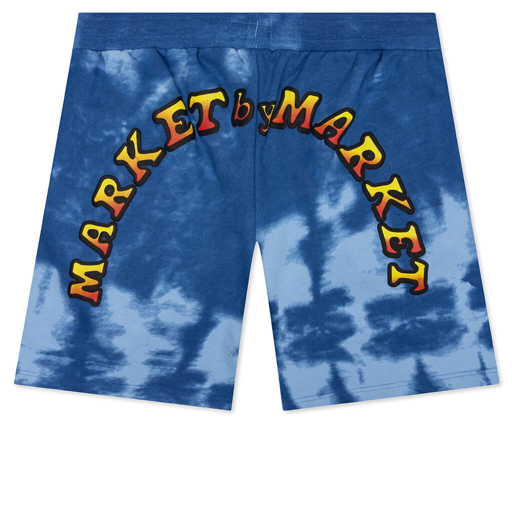 Cali Lock Gradient Tie-Dye Sweatshorts - Blue