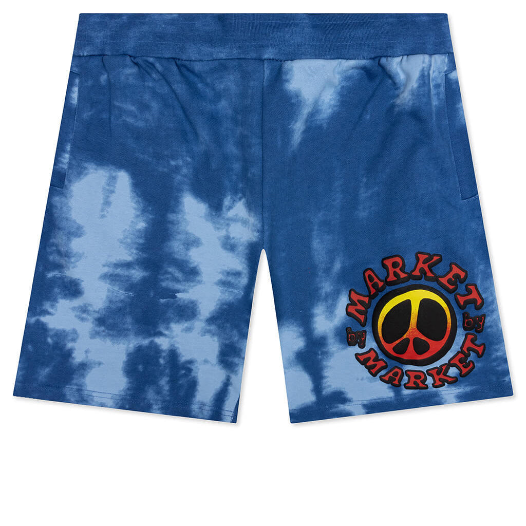 Cali Lock Gradient Tie-Dye Sweatshorts - Blue
