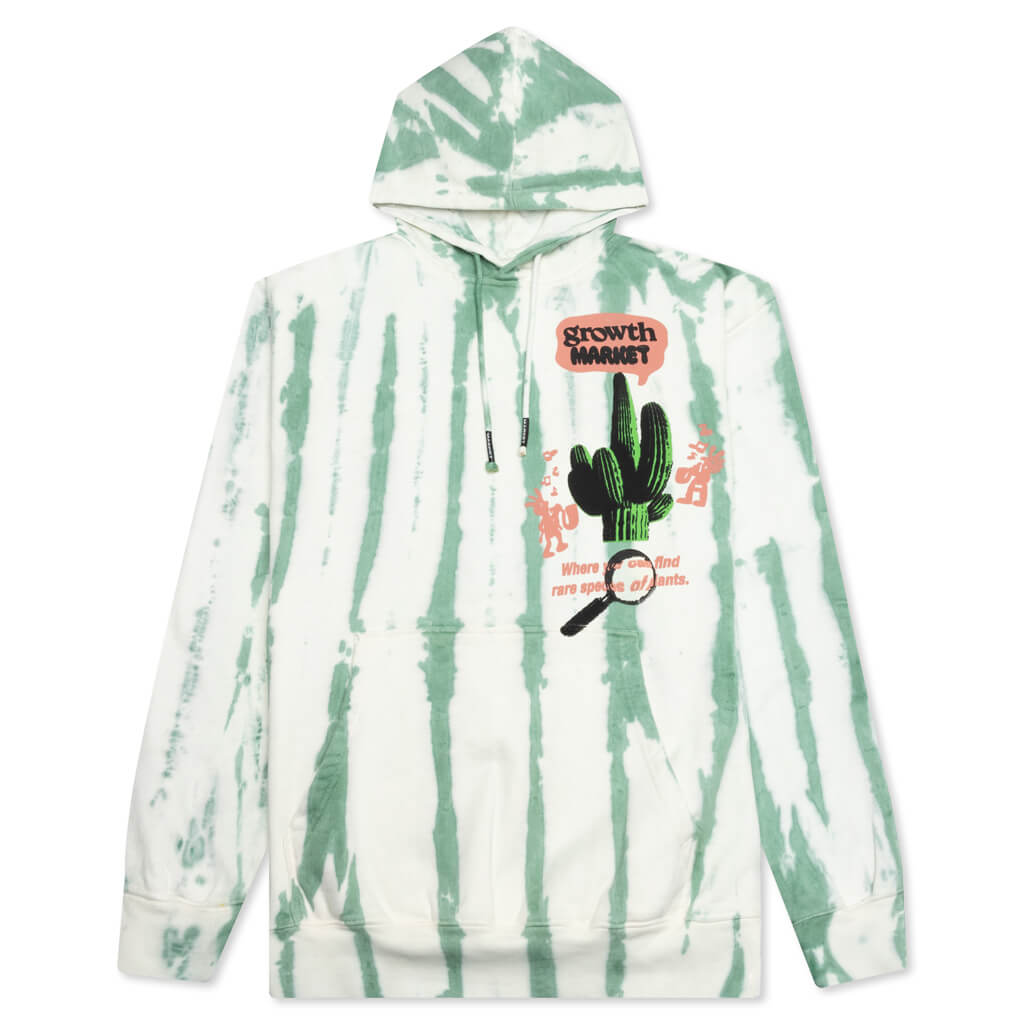 Growth Green Stripe Tie-Dye Hoodie - Green/White