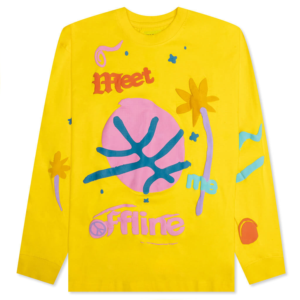 Meet me Offline L/S T-Shirt - Yellow