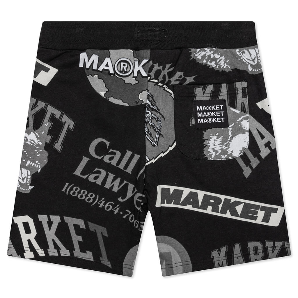Monogram AOP Grayscale Sweatshorts - Black